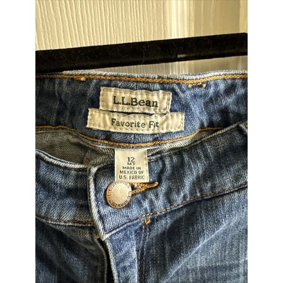 LL Bean Women's Jeans Favorite Fit Straight Size 12 Blue - Picture 4 of 9